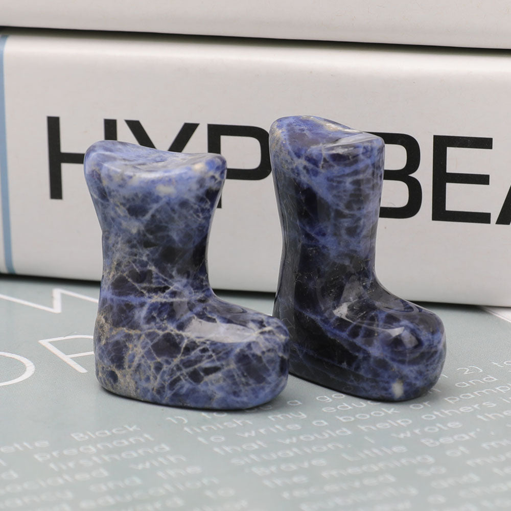 1.5 inch Sodalite Set of 2 Christmas Boots Carvings