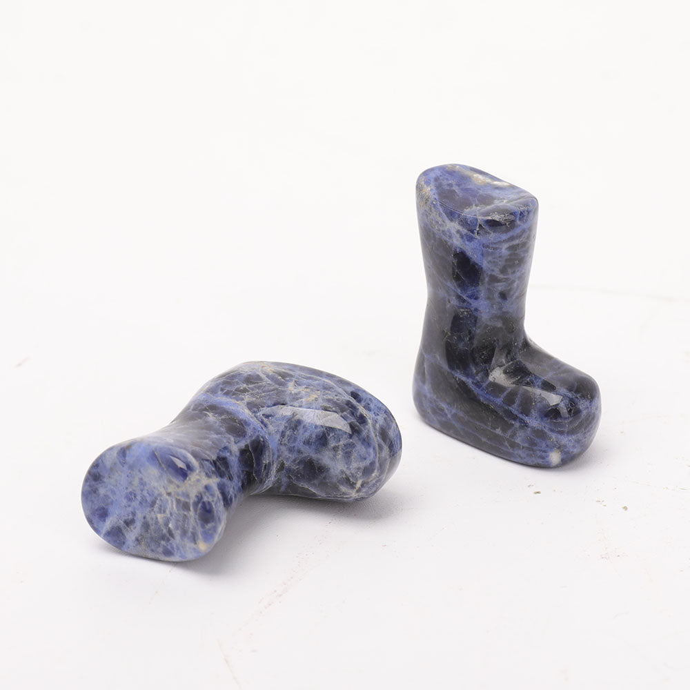 1.5 inch Sodalite Set of 2 Christmas Boots Carvings