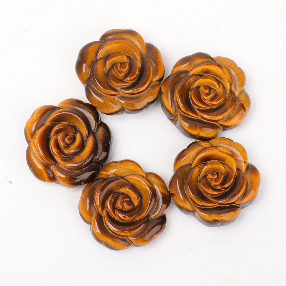 1.5-inch Tiger Eye Rose Pendant for Spiritual Protection