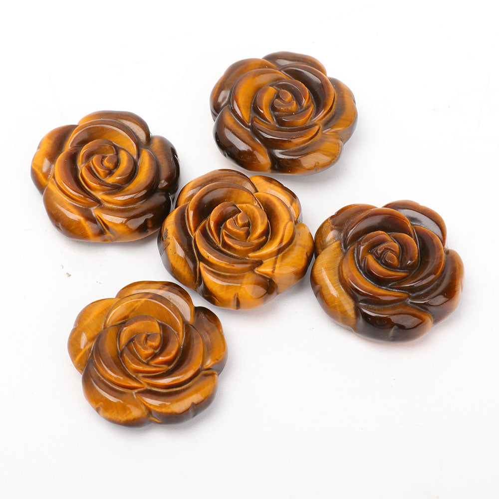 1.5-inch Tiger Eye Rose Pendant for Spiritual Protection