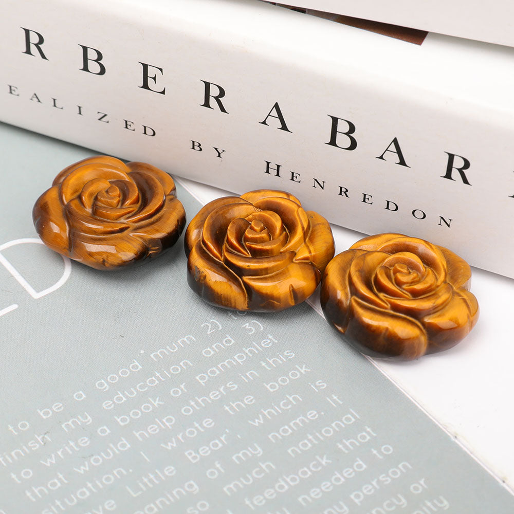 1.5-inch Tiger Eye Rose Pendant for Spiritual Protection