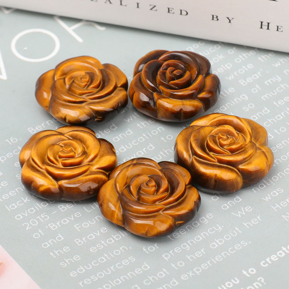 1.5-inch Tiger Eye Rose Pendant for Spiritual Protection