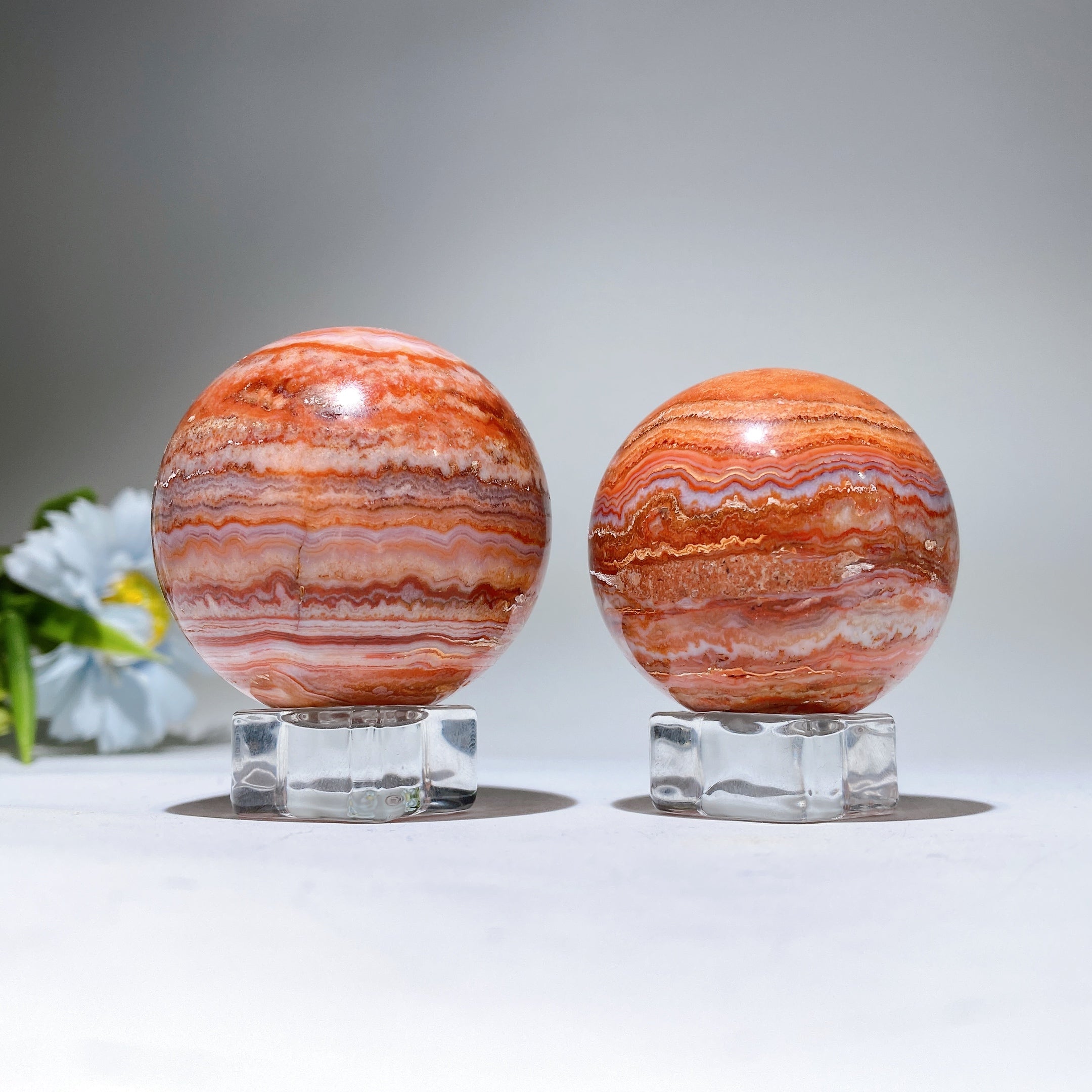 1.6-2.2 inch Red Crazy Agate Crystal Sphere for Healing Display