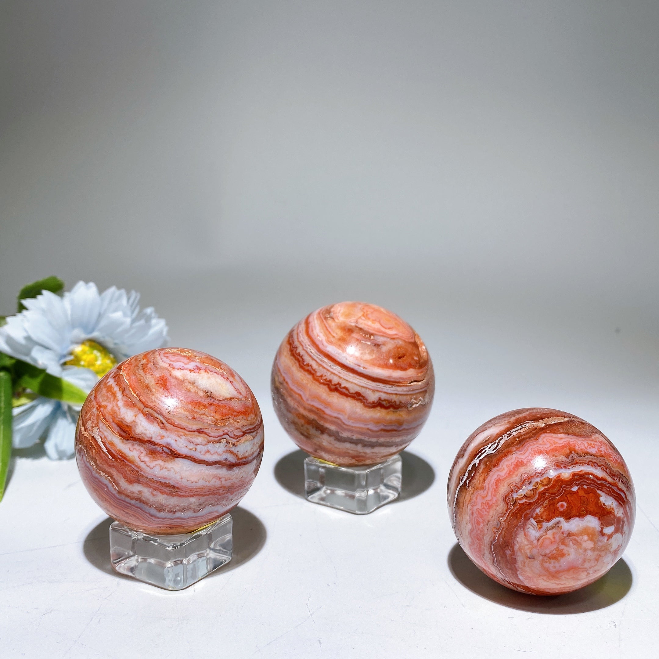 1.6-2.2 inch Red Crazy Agate Crystal Sphere for Healing Display