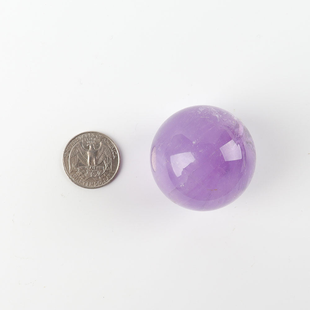 1.6-Inch Amethyst Crystal Sphere for Healing & Meditation