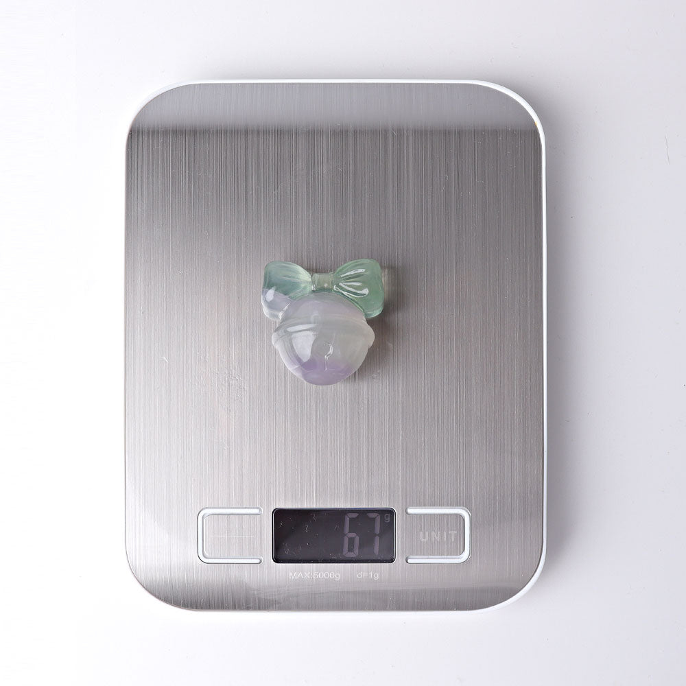 1.6 Inch Fluorite Ring Bell Crystal Figurine Carving