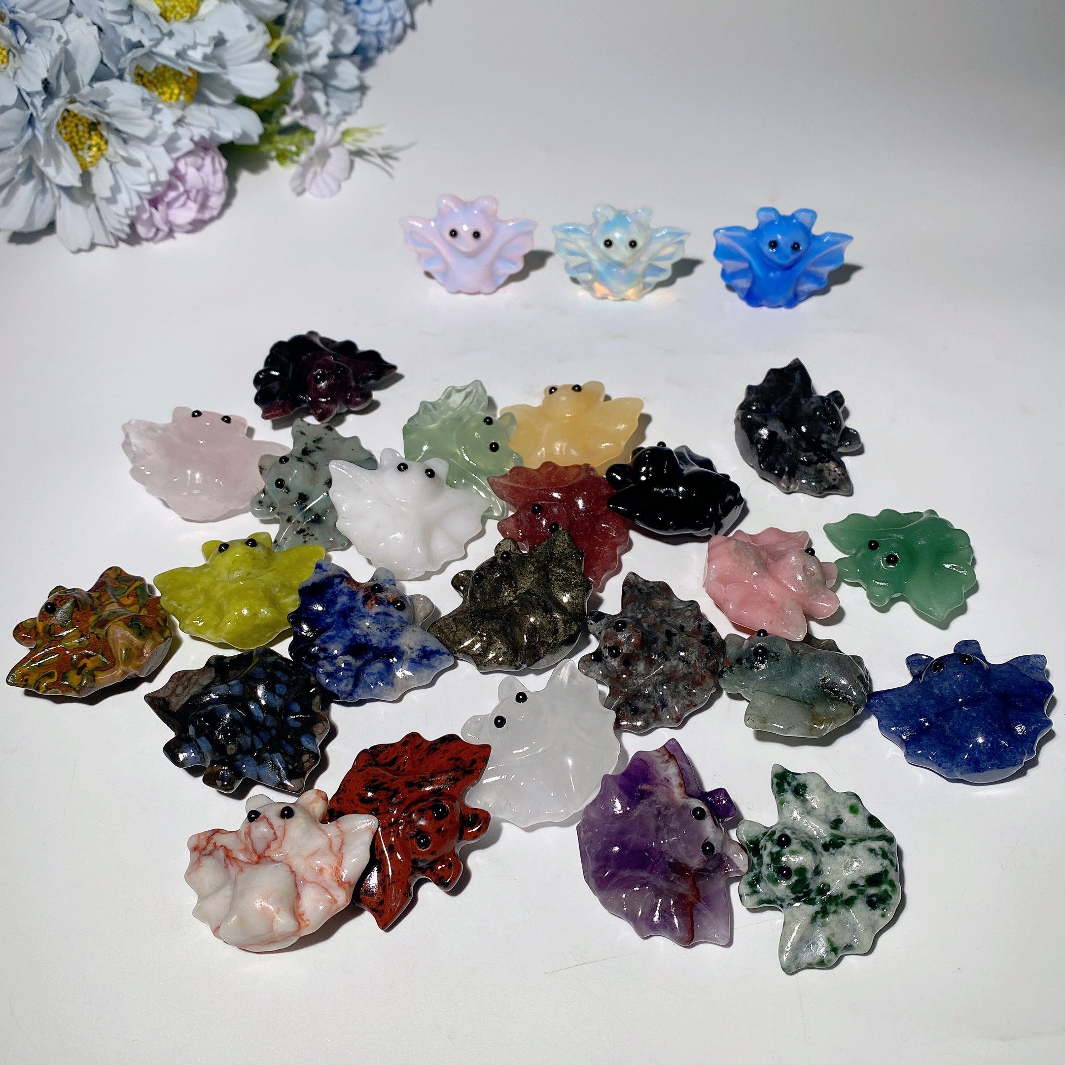 1.6 Inch Mixed Crystal Bat Figurine for Healing and Collection