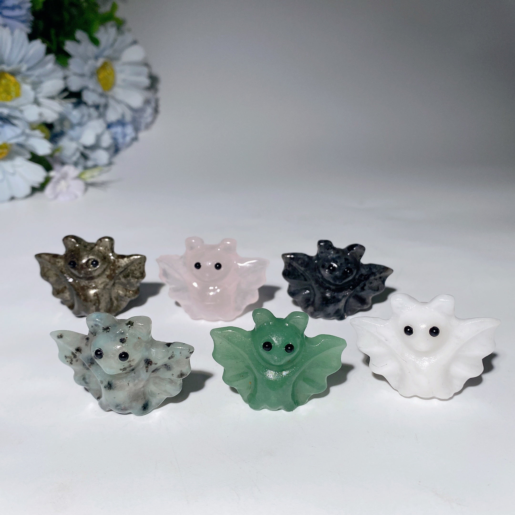 1.6 Inch Mixed Crystal Bat Figurine for Healing and Collection