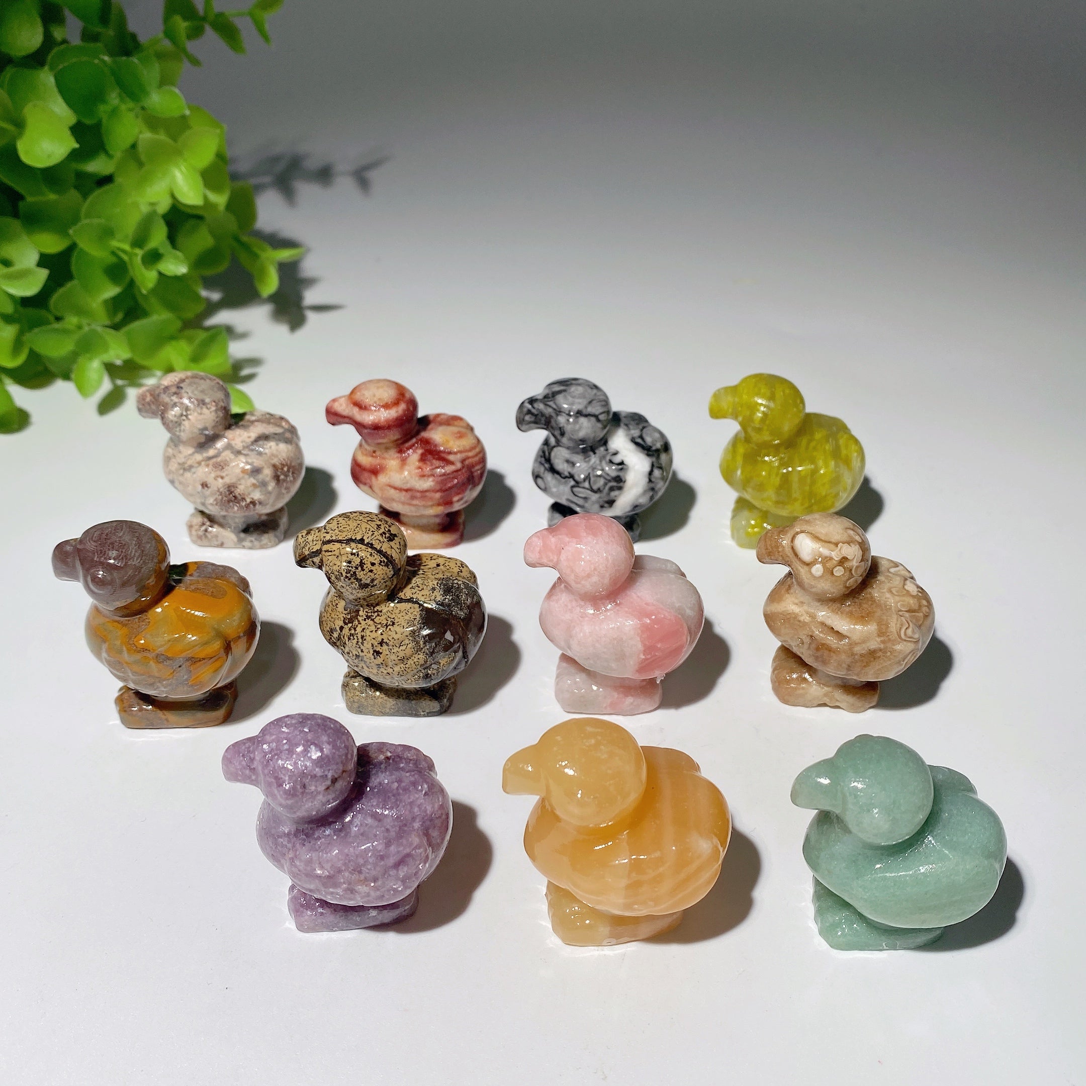 1.6 Inch Mixed Crystal Flamingo Carving Figurine Healing