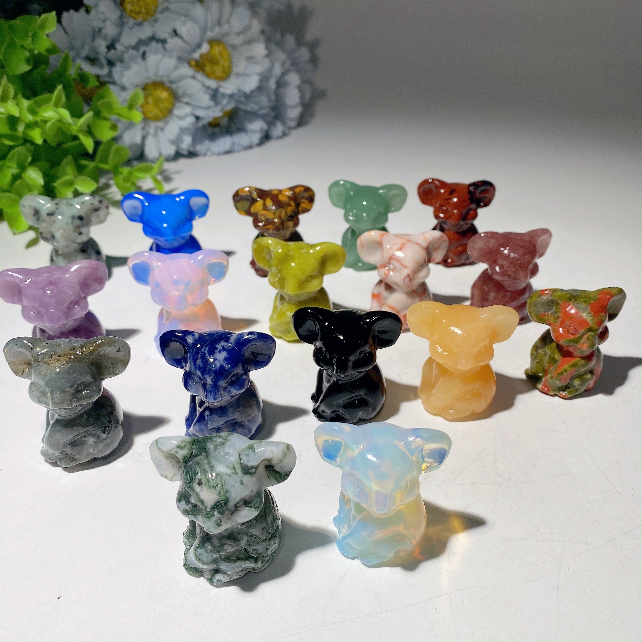1.6 inch Mixed Crystal Koala Carvings Healing Figurines