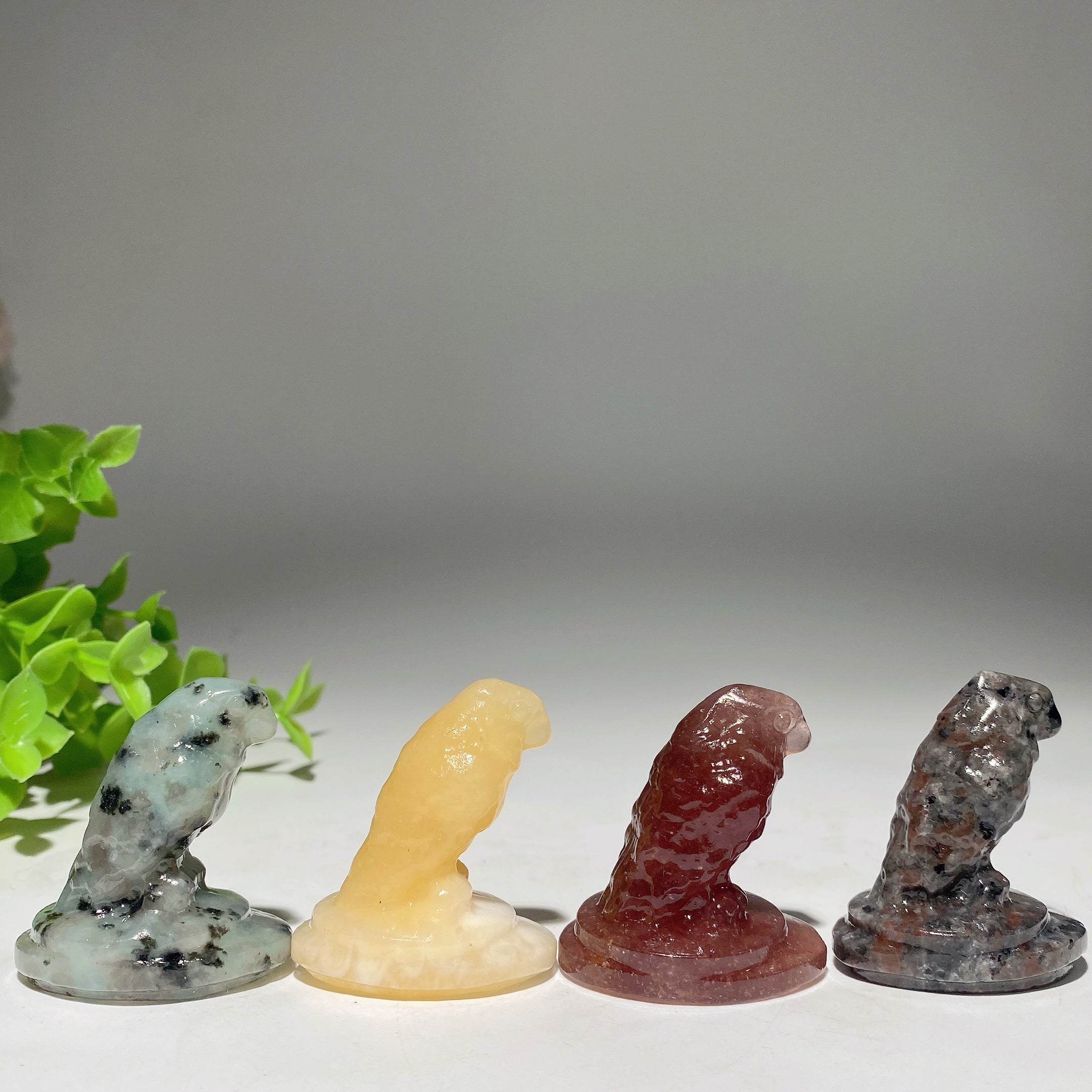 1.6 inch Mixed Crystal Parrot Carving Figurine for Healing