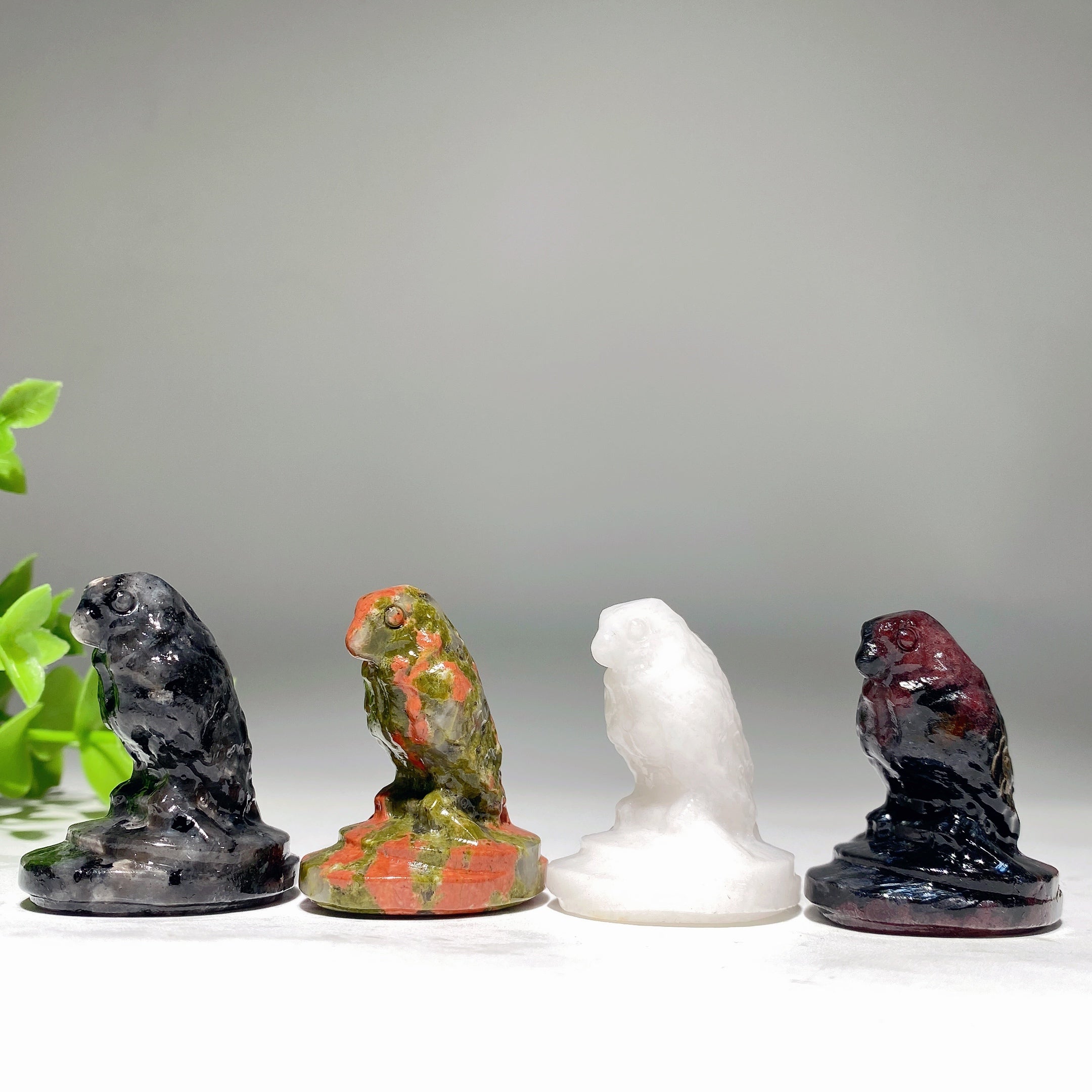 1.6 inch Mixed Crystal Parrot Carving Figurine for Healing