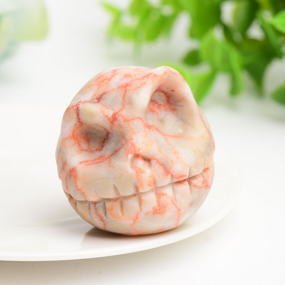 1.6 Inch Mixed Crystal Skull Carving for Healing & Meditation