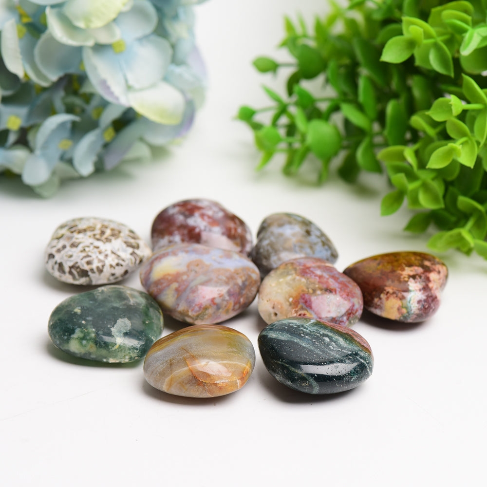 1.6 inch Ocean Jasper Heart Crystal for Emotional Healing