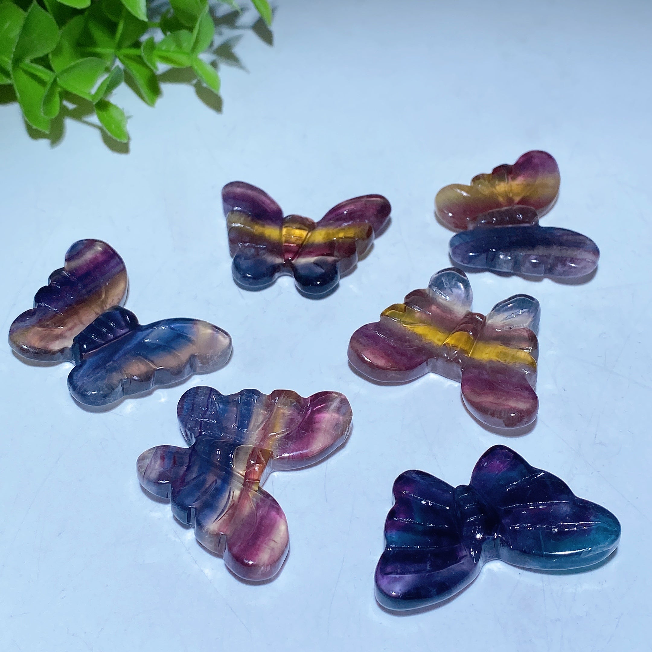 1.6 Inch Rainbow Fluorite Butterfly Crystal Figurine