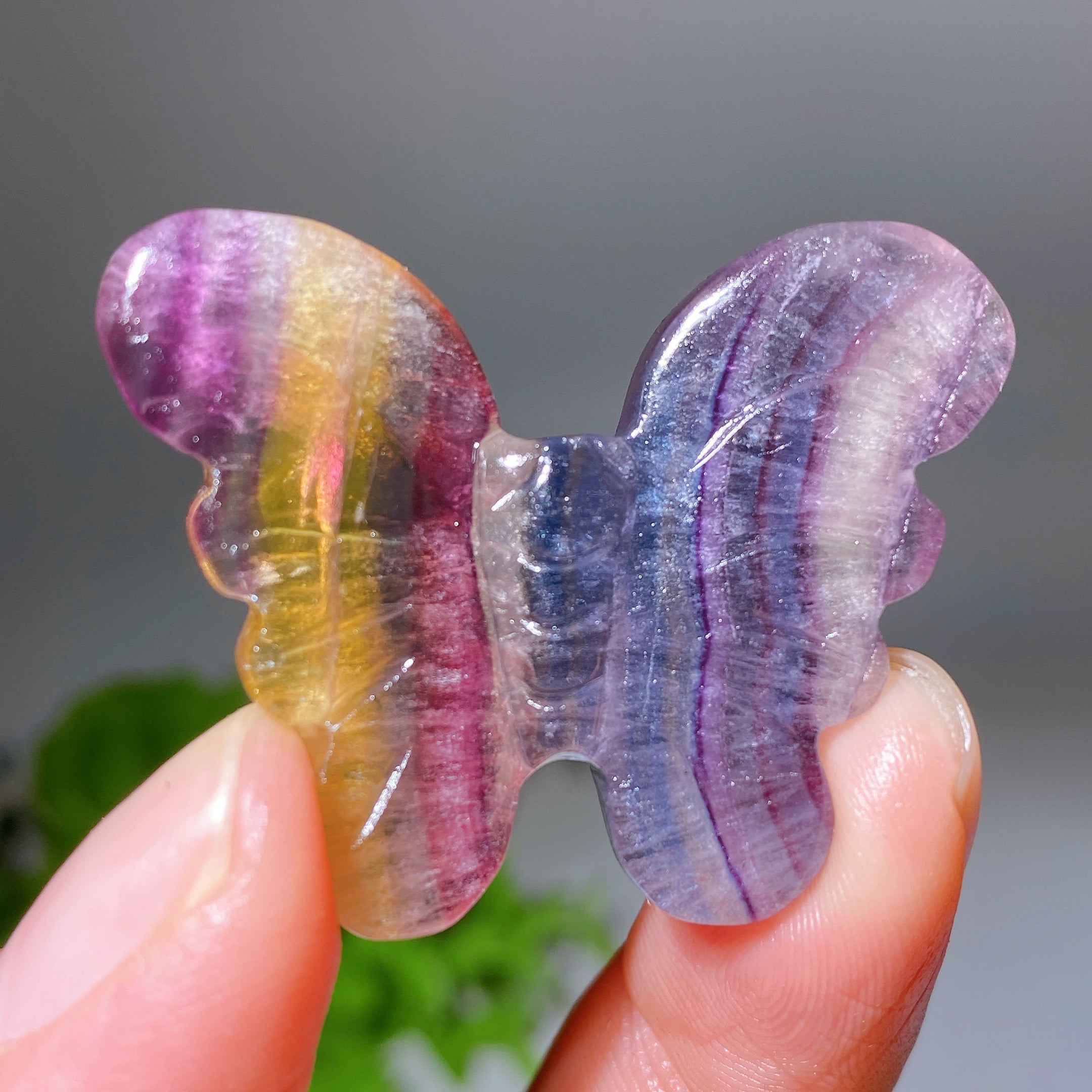 1.6 Inch Rainbow Fluorite Butterfly Crystal Figurine