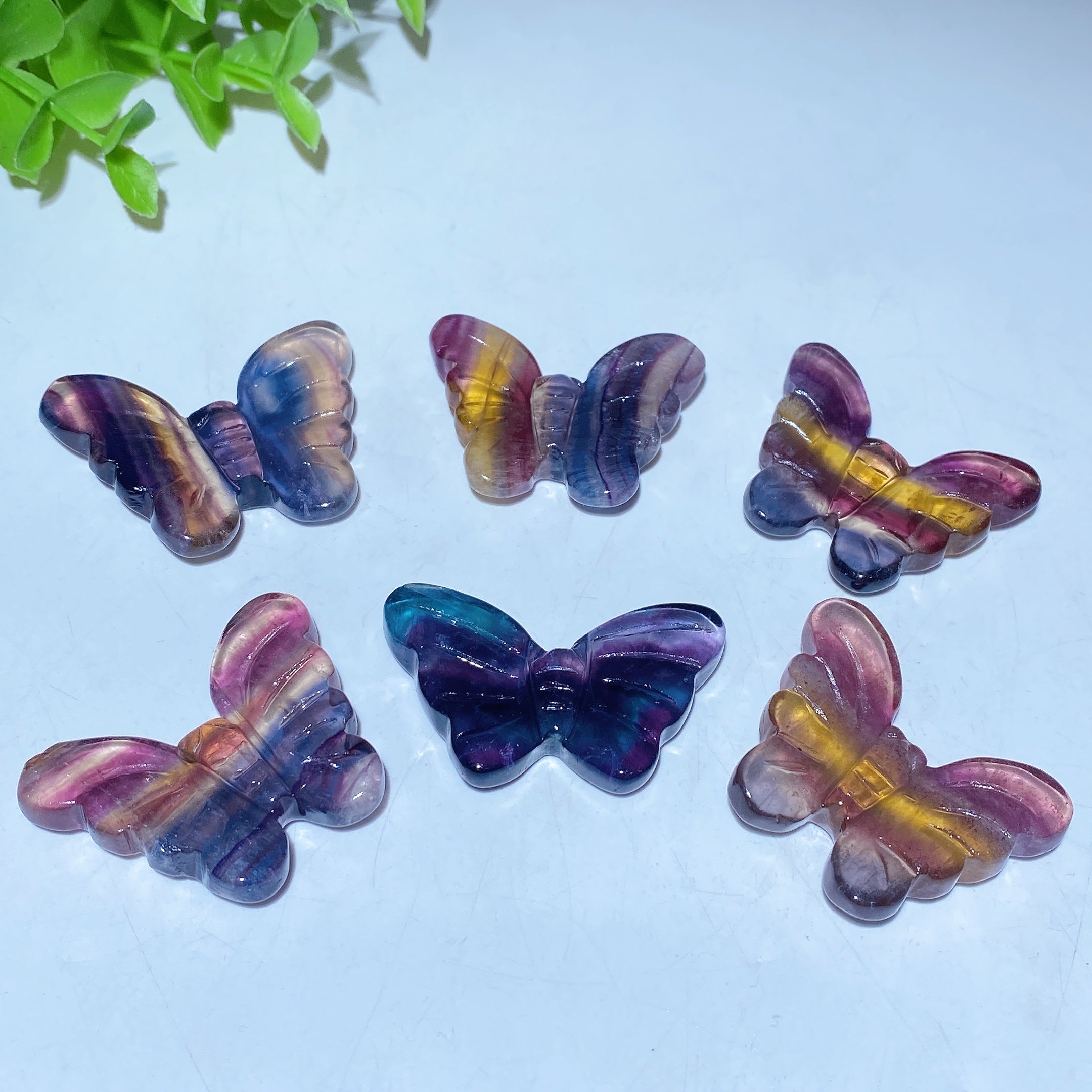 1.6 Inch Rainbow Fluorite Butterfly Crystal Figurine