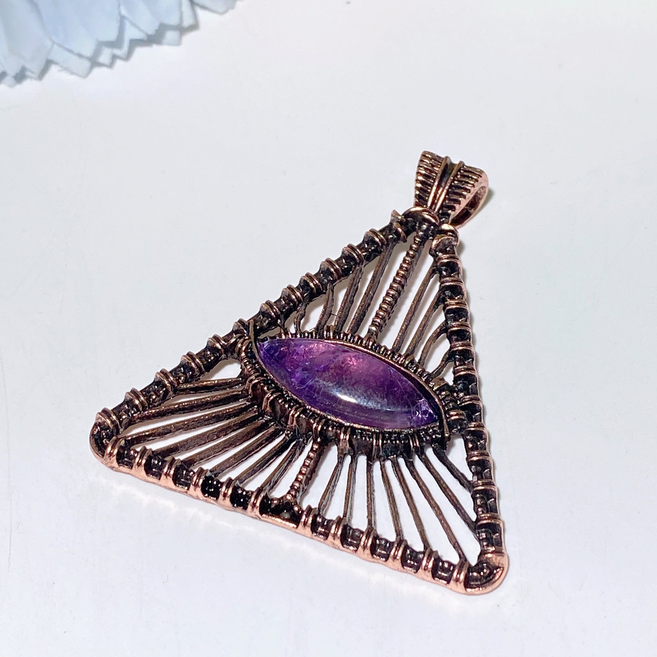 1.6" Rose Quartz Tiger Eye Amethyst Crystal Healing Pendant