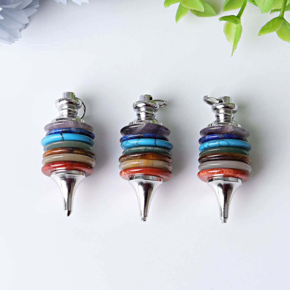 1.7 inch Chakra Crystal Healing Pendulum for Energy Balance