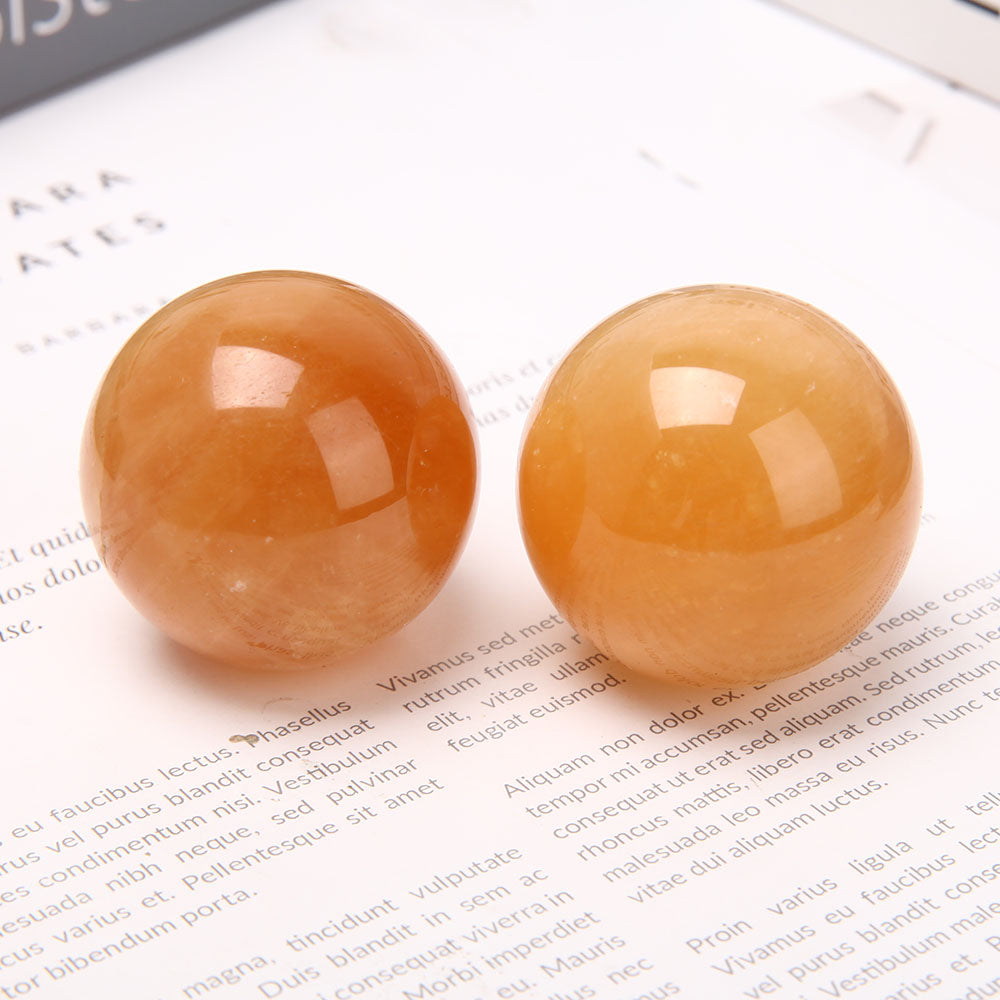 1.7 inch Honey Calcite Crystal Sphere for Energy Healing