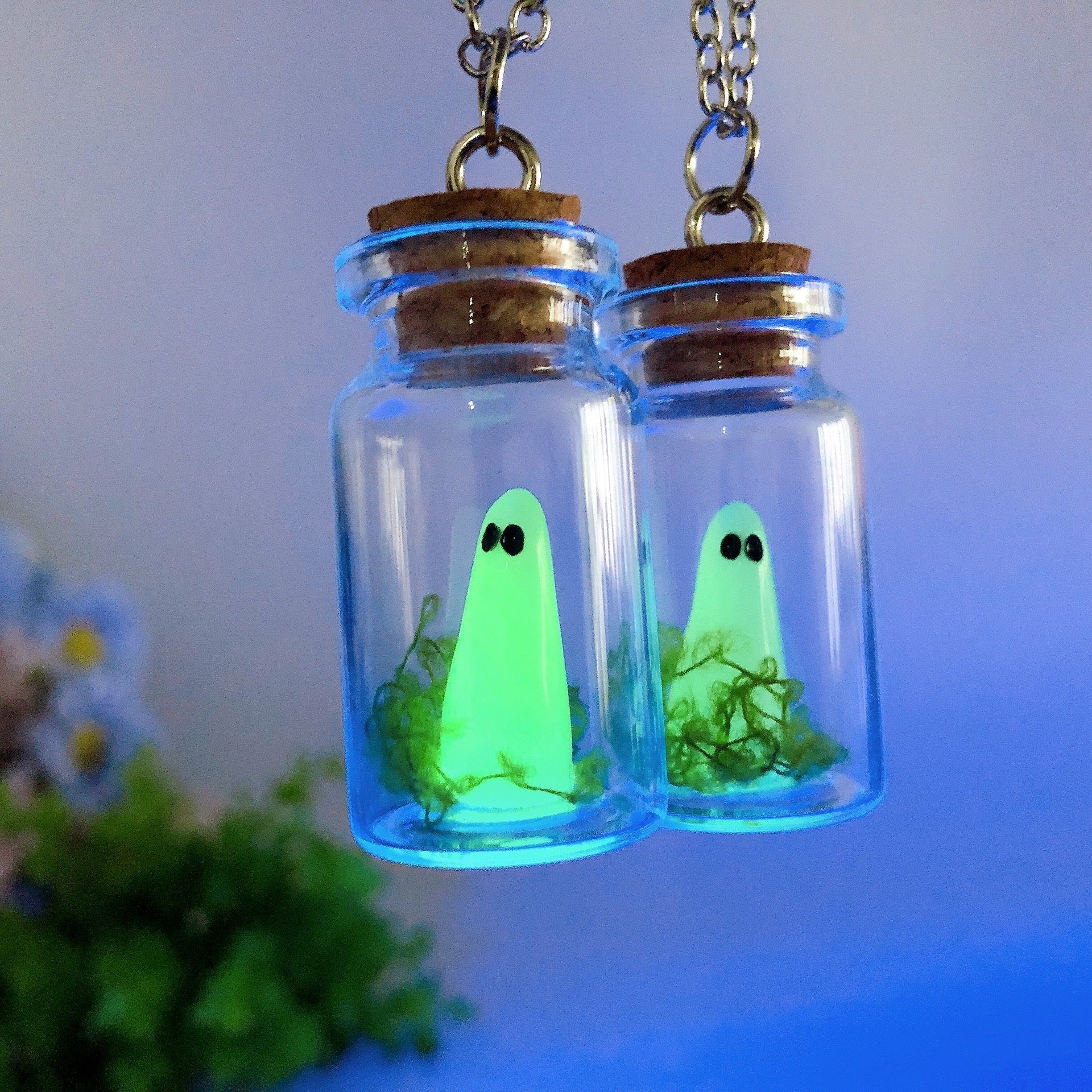 1.7 inch Luminous Ghost Bottle Spiritual Necklace