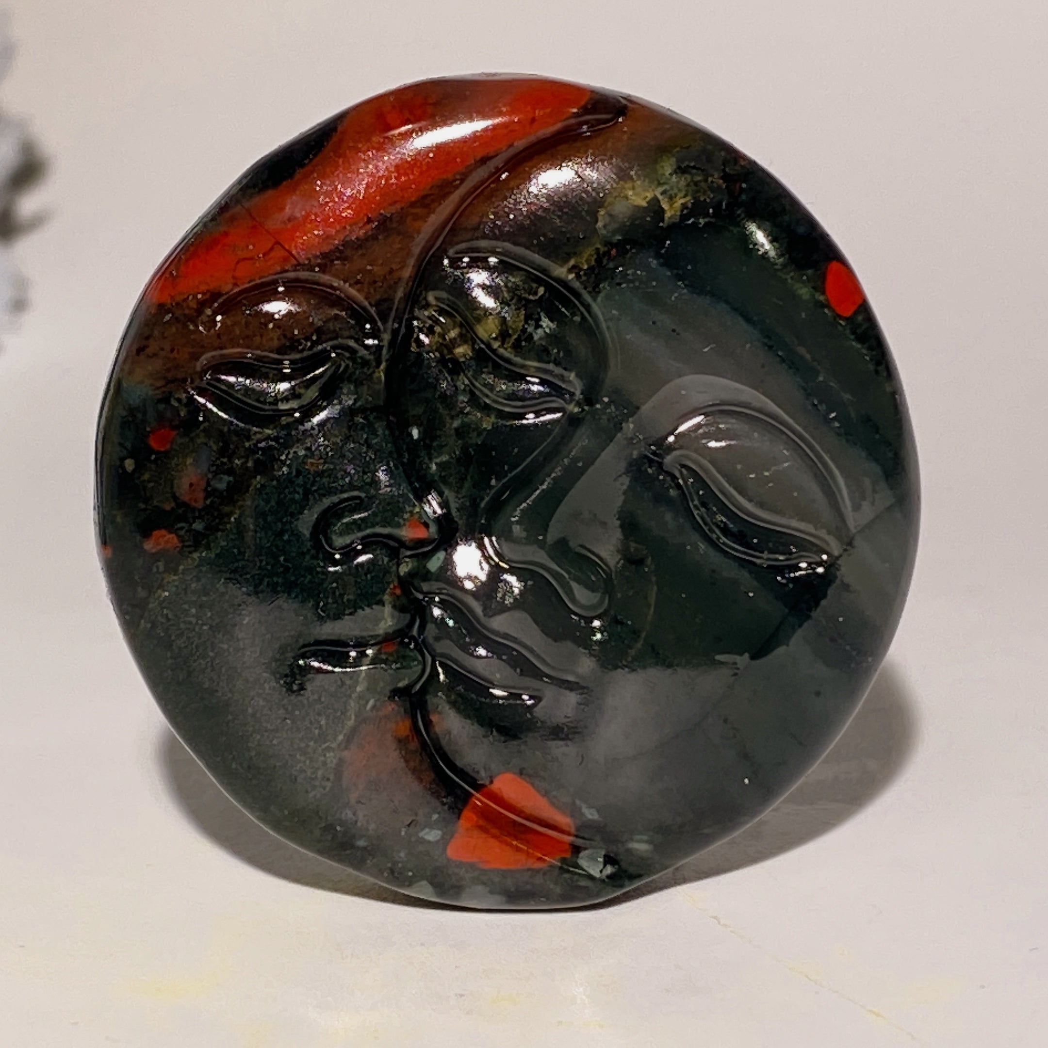 1.7 inch Mixed Crystal Moon & Sun Face Figurine