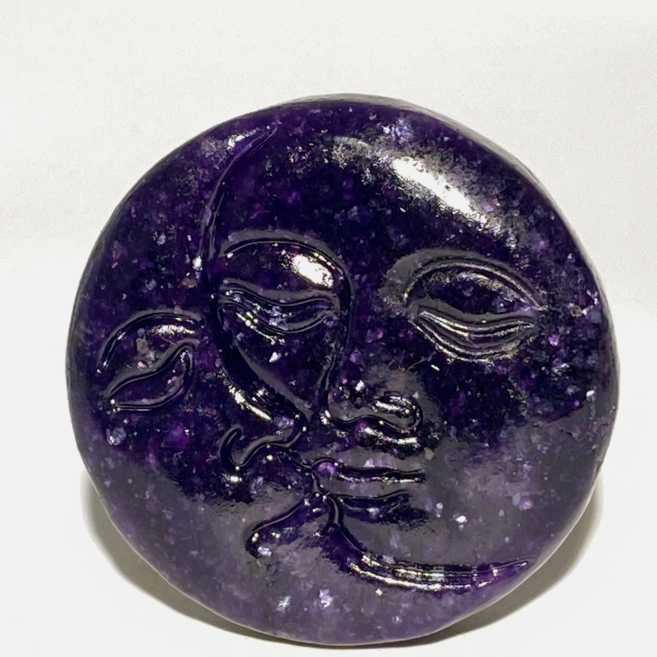 1.7 inch Mixed Crystal Moon & Sun Face Figurine