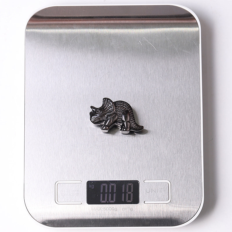 1.7 inch Silver Obsidian Dinosaur Crystal Figurine Carving