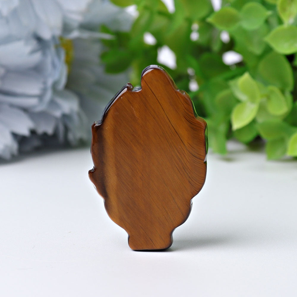 1.7 inch Tiger Eye Nine Tail Fox Crystal Carving