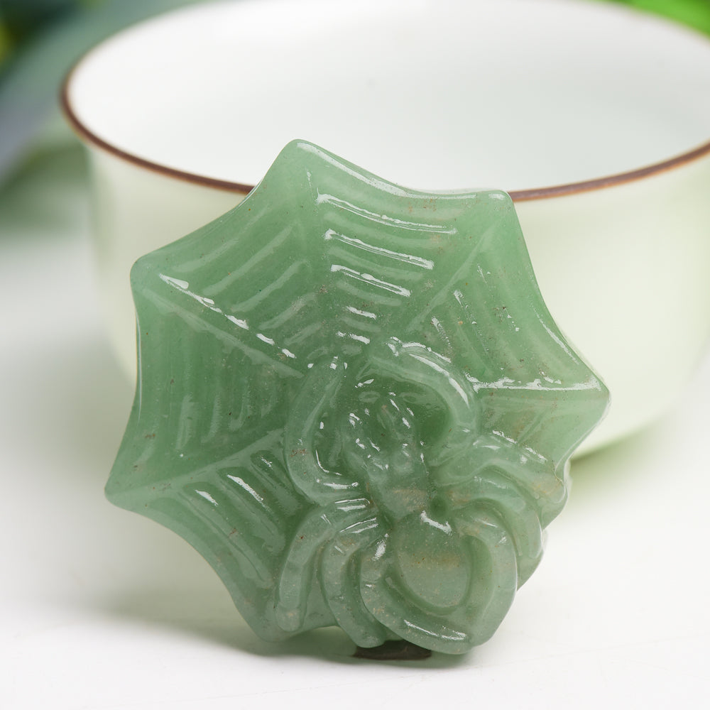 1.7" Mixed Crystal Spider Web Figurine | Healing Energy Decor