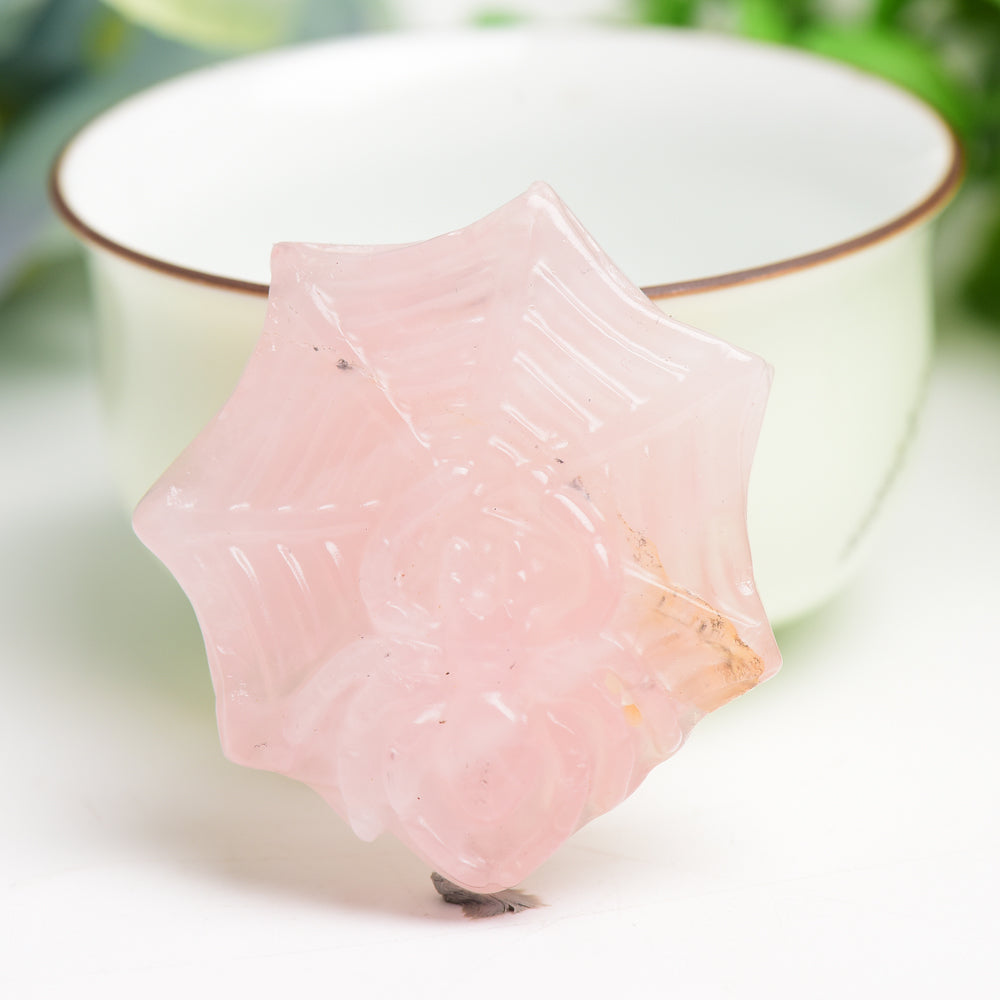 1.7" Mixed Crystal Spider Web Figurine | Healing Energy Decor