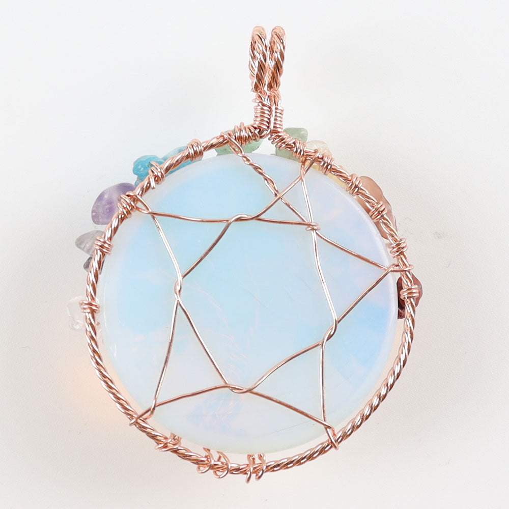 1.73 inch Tree of Life Pendant Copper Wire Wrapped Healing Necklace