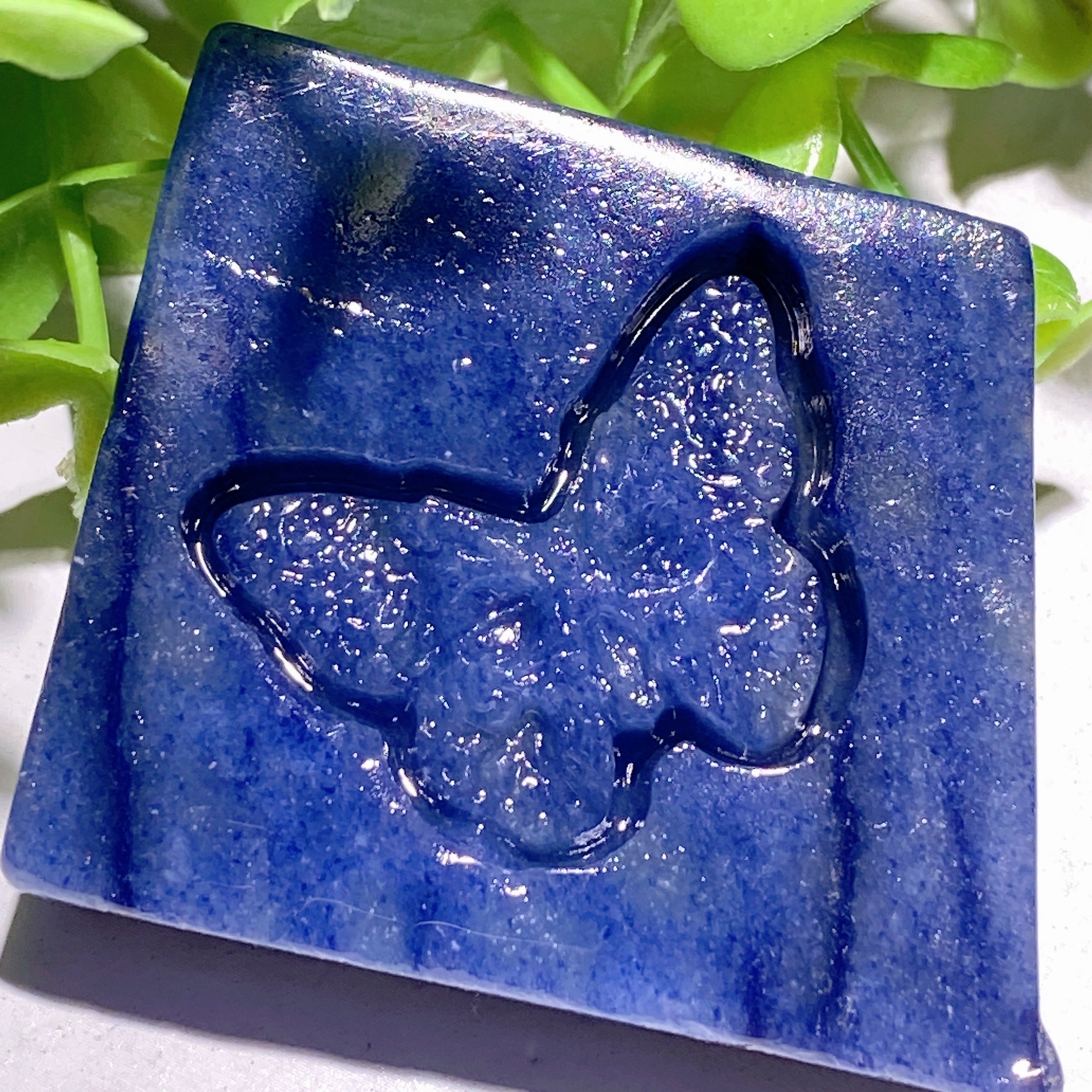 1.8-2.2 inch Mixed Crystal Slabs with Butterfly Skull Carvings