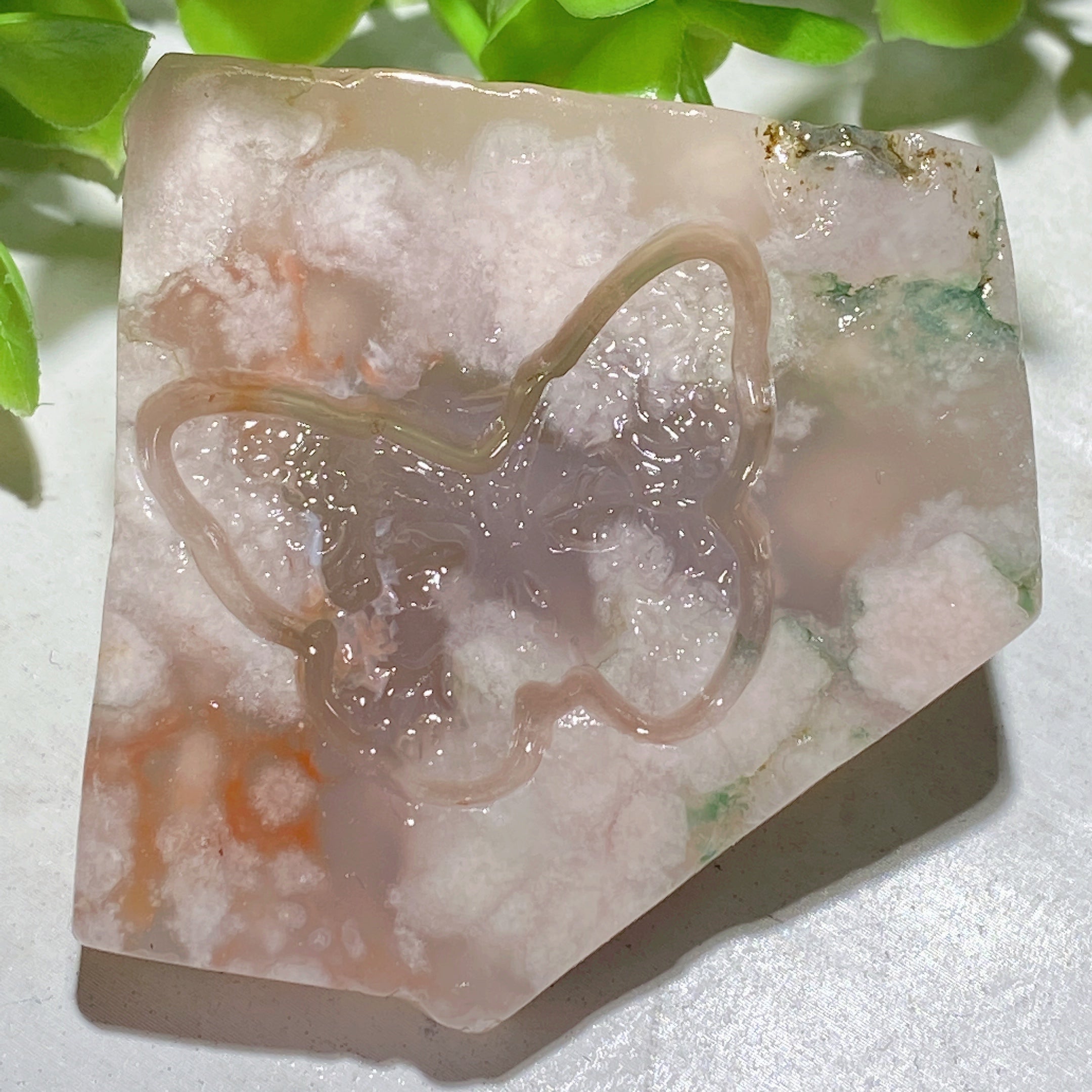1.8-2.2 inch Mixed Crystal Slabs with Butterfly Skull Carvings