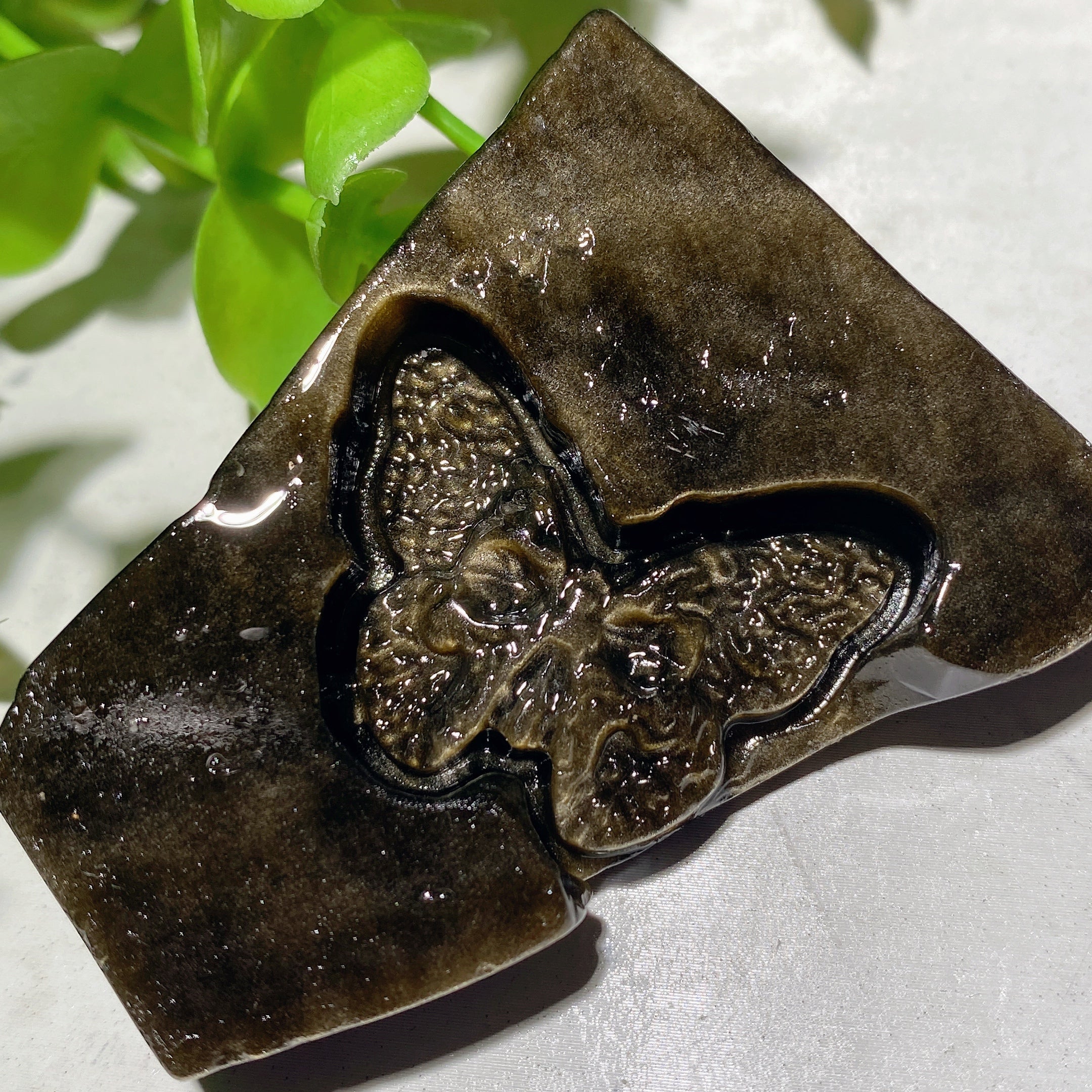 1.8-2.2 inch Mixed Crystal Slabs with Butterfly Skull Carvings