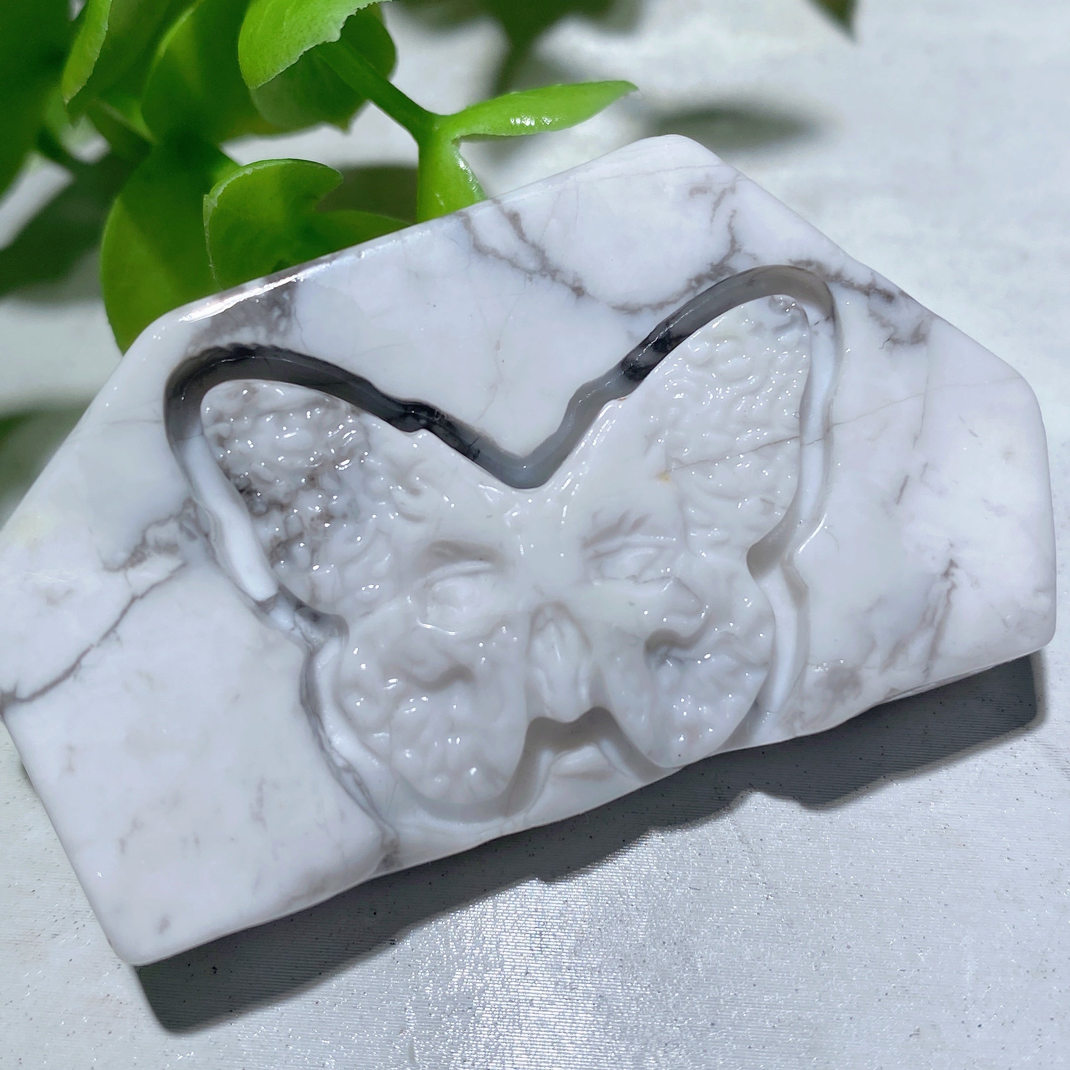 1.8-2.2 inch Mixed Crystal Slabs with Butterfly Skull Carvings