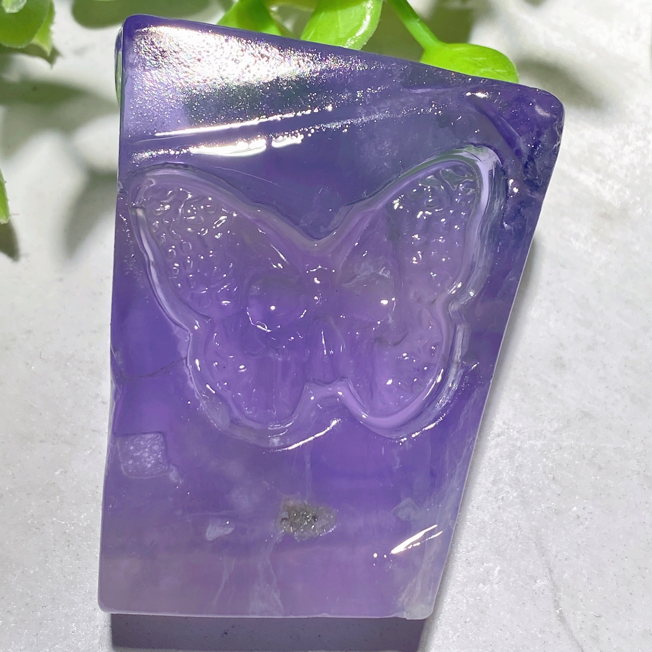 1.8-2.2 inch Mixed Crystal Slabs with Butterfly Skull Carvings