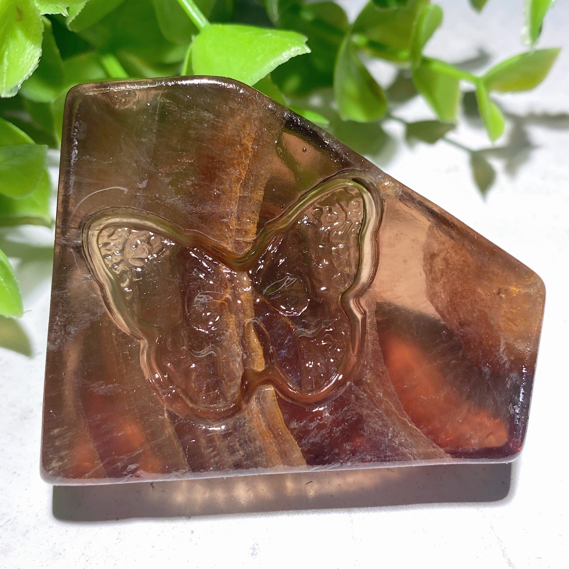 1.8-2.2 inch Mixed Crystal Slabs with Butterfly Skull Carvings