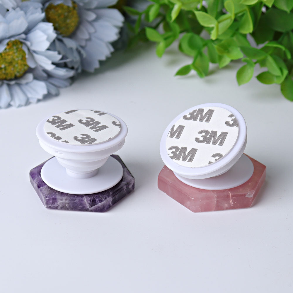 1.8" Hexagon Crystal Cellphone Holder for Energy Healing