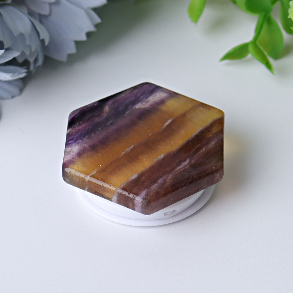 1.8" Hexagon Crystal Cellphone Holder for Energy Healing