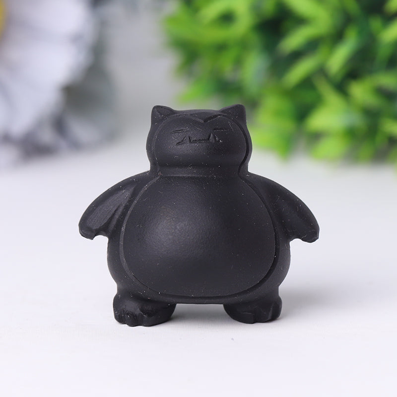 1.8 Inch Black Obsidian Crystal Figurine Carving