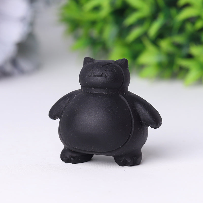 1.8 Inch Black Obsidian Crystal Figurine Carving