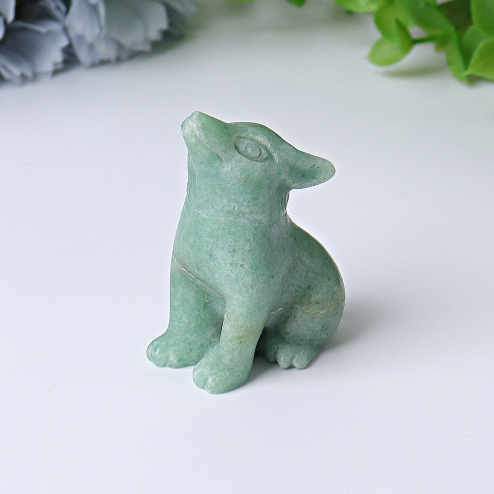 1.8 inch Crystal Wolf Healing Carving Figurine