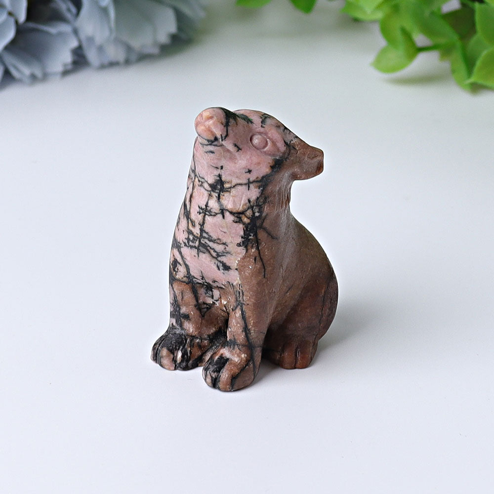 1.8 inch Crystal Wolf Healing Carving Figurine