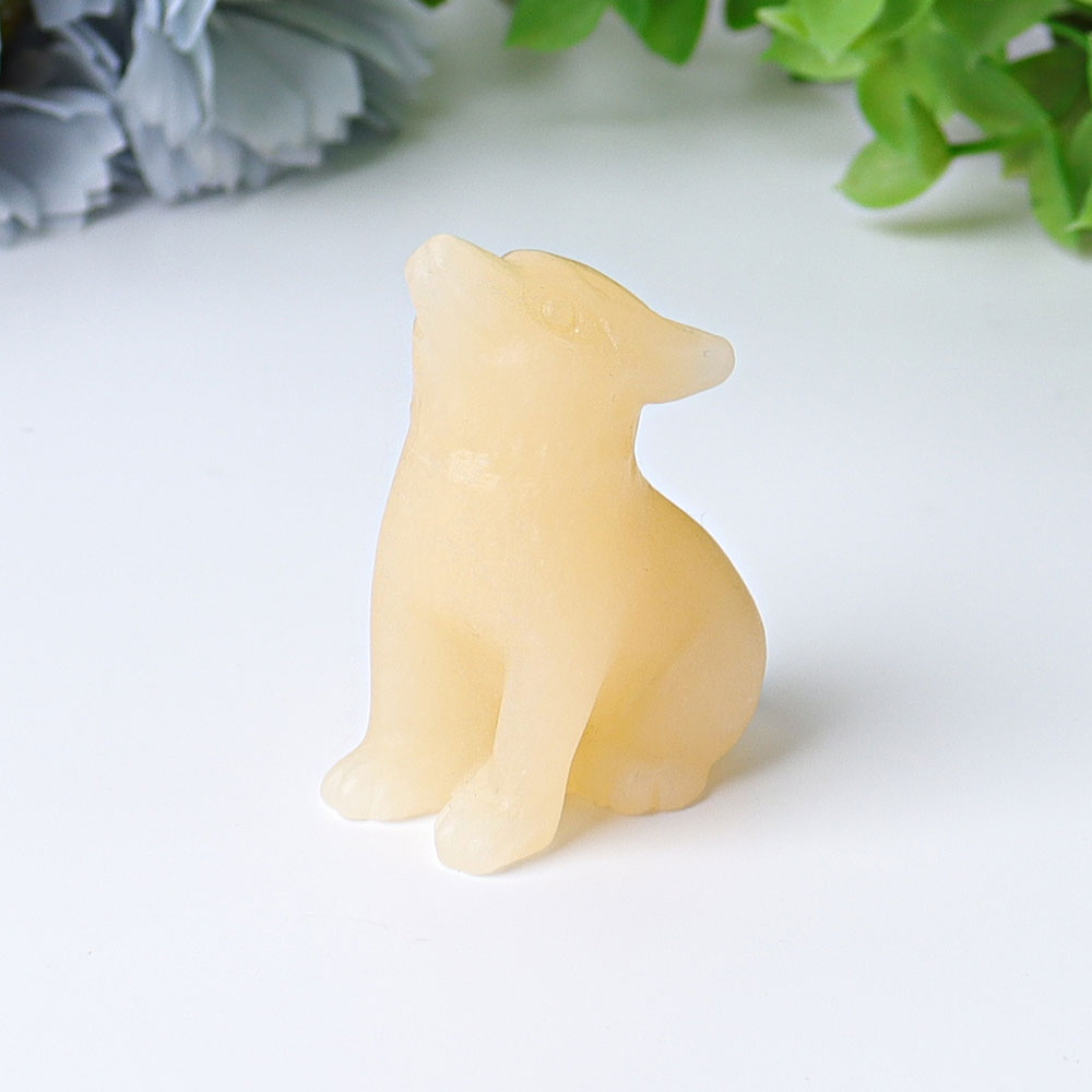 1.8 inch Crystal Wolf Healing Carving Figurine