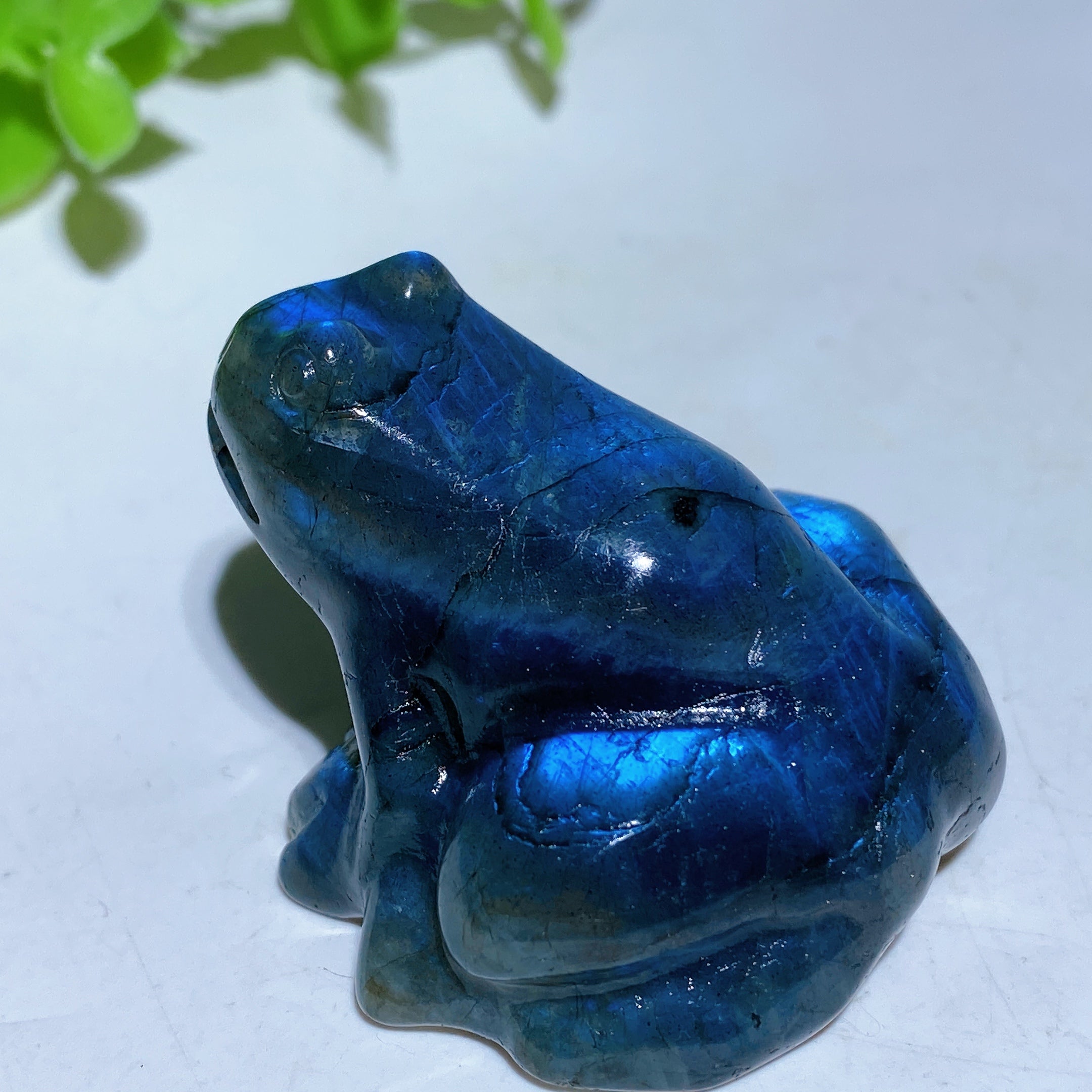1.8 inch Labradorite Crystal Frog Carving for Healing