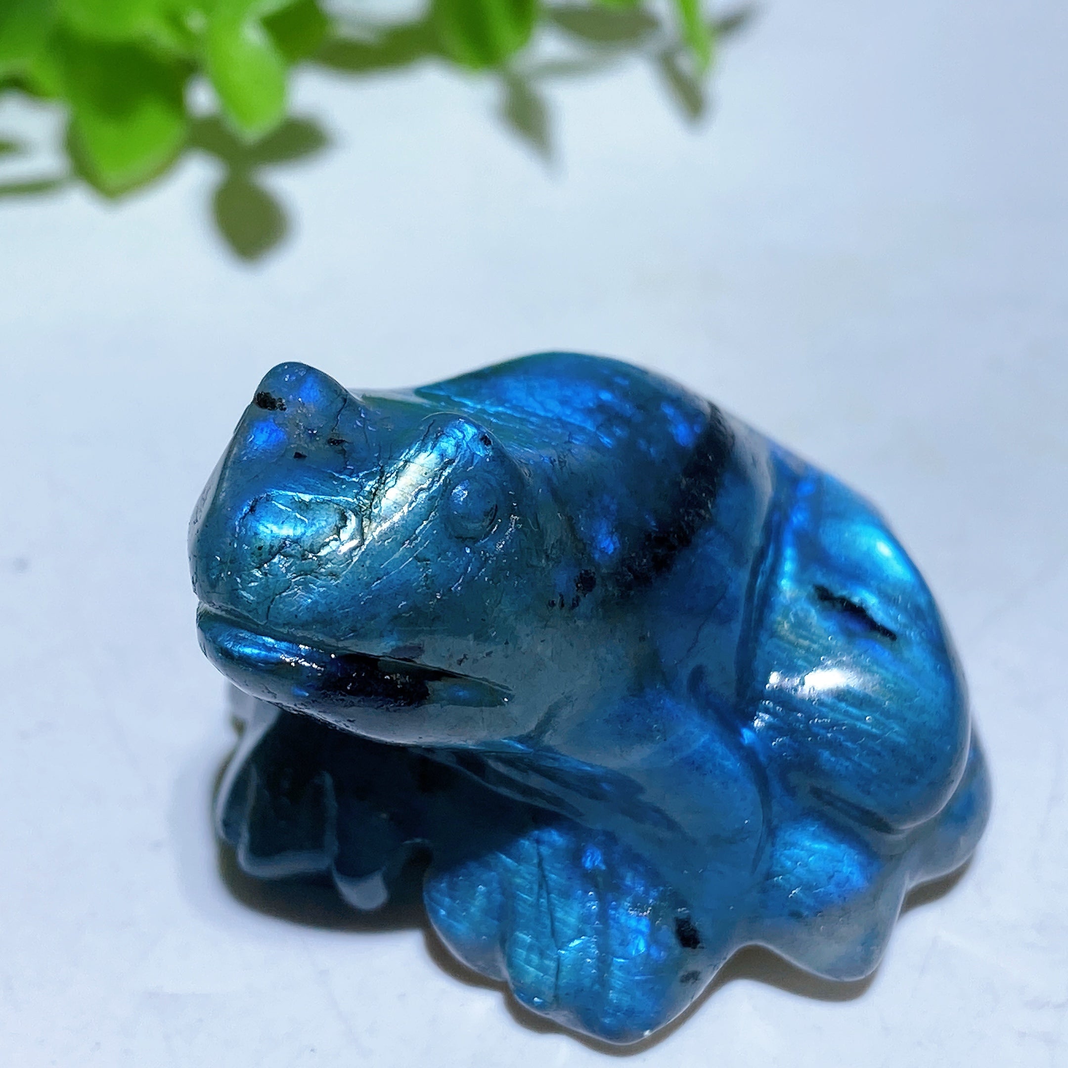 1.8 inch Labradorite Crystal Frog Carving for Healing