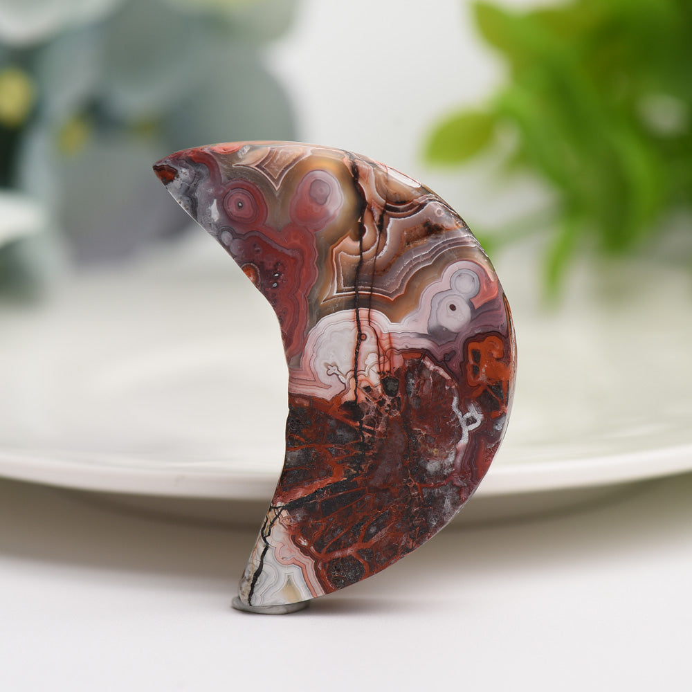 1.8 Inch Mexican Onyx Moon Crystal Carving for Healing