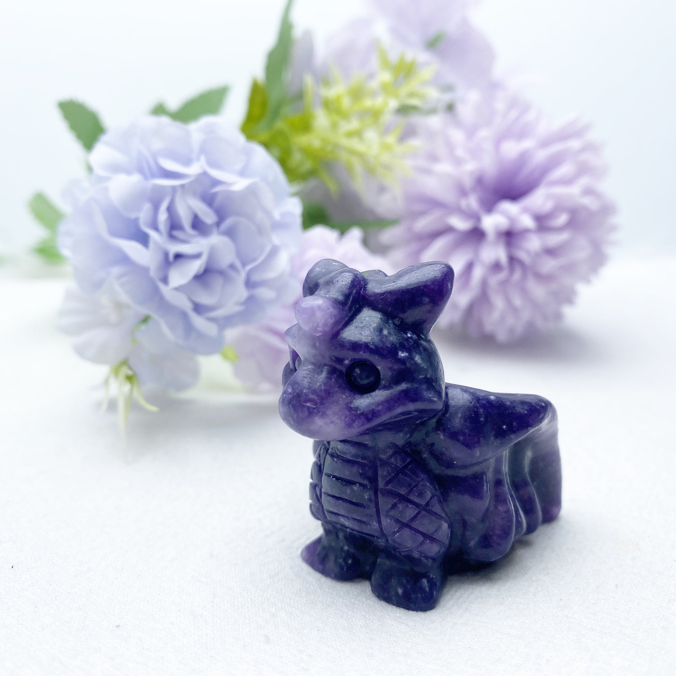 1.8 inch Mixed Crystal Baby Dragon Carving for Healing