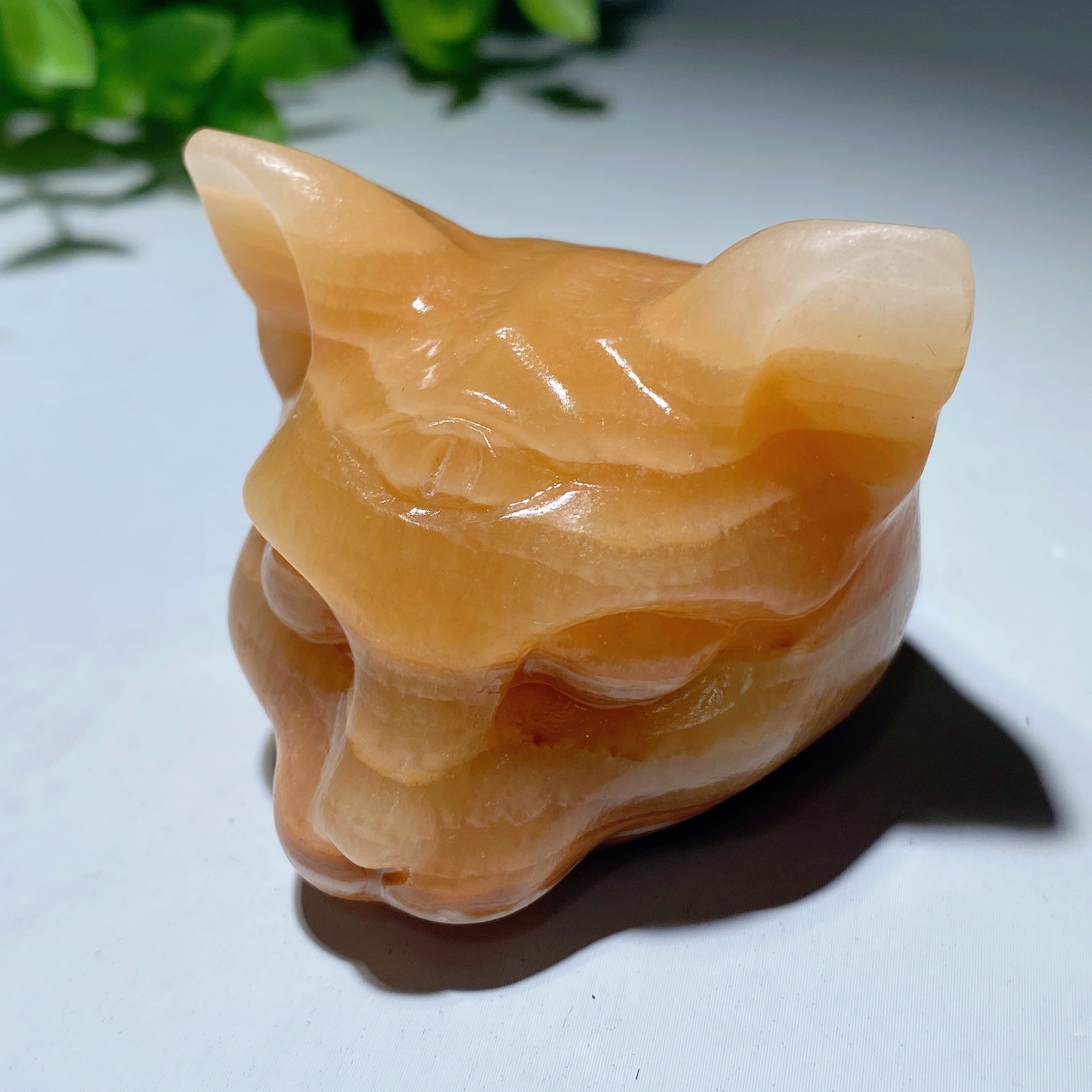 1.8 inch Mixed Crystal Cat Head Carvings for Healing